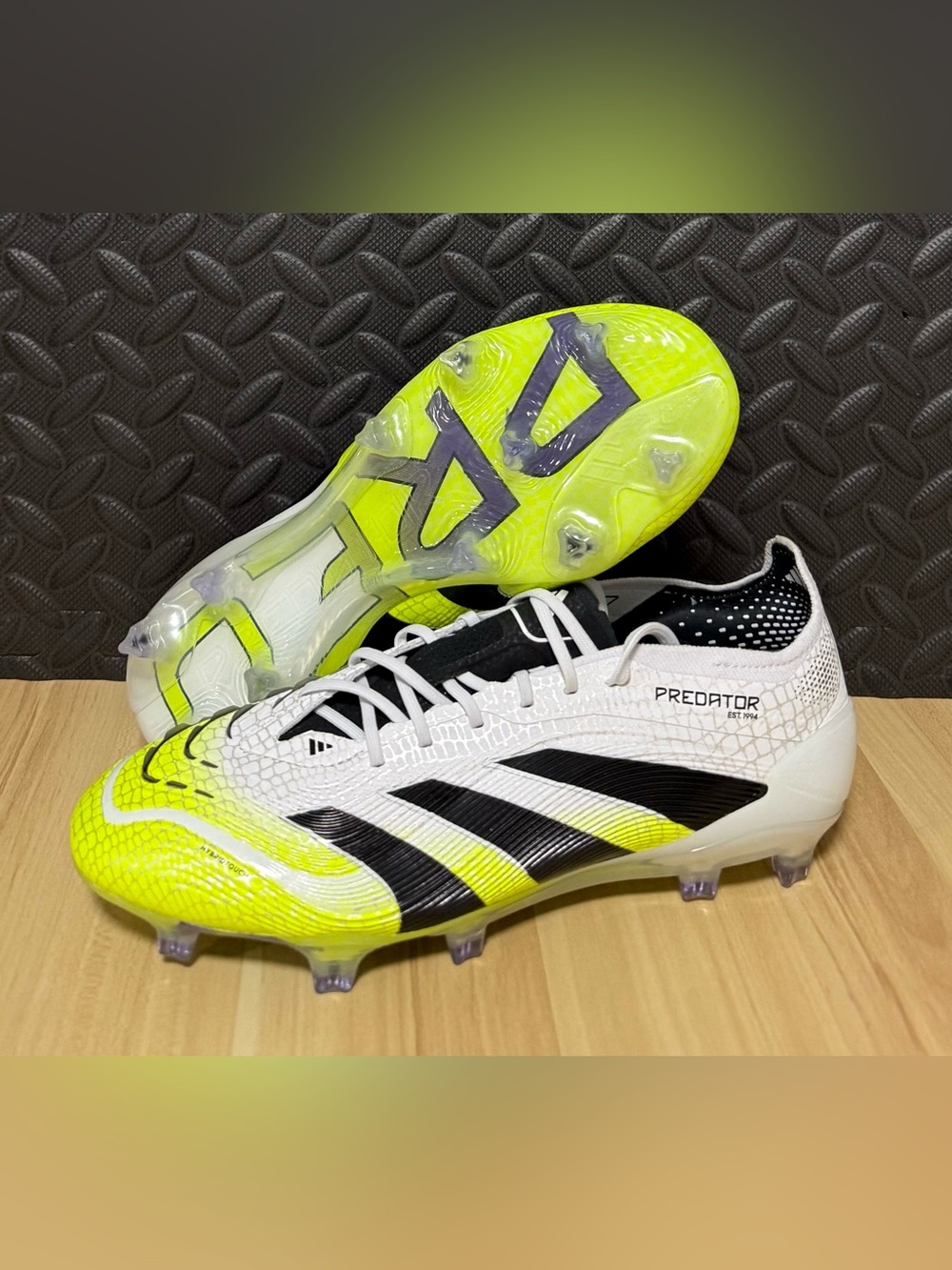 Adidas Predator Elite FG Soccer Cleats JI1082 White Lucid Lemon Mens Size 7